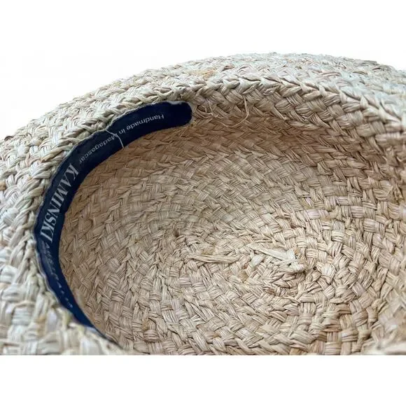Helen Kaminski Classic 5 Raffia Straw Sun Hat with a black ribbon bow Womens Helen Kaminski Classic 5 Raffia Straw Hat Black Ribbon Bow  main image 4